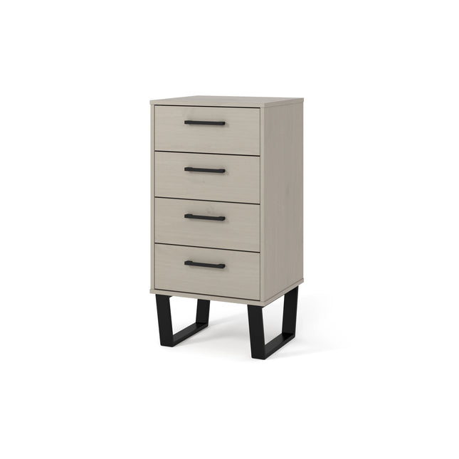 Texas - Chest of Drawers - 4 Drawer Industrial Grey Waxed Pine