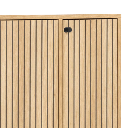 Albany Shoe Cabinet 4 Door Oak Effect Industrial 99cm Wide