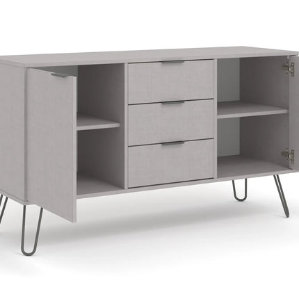 Augusta - Sideboard - 2 Door 3 Drawer Grey & Hairpin Legs