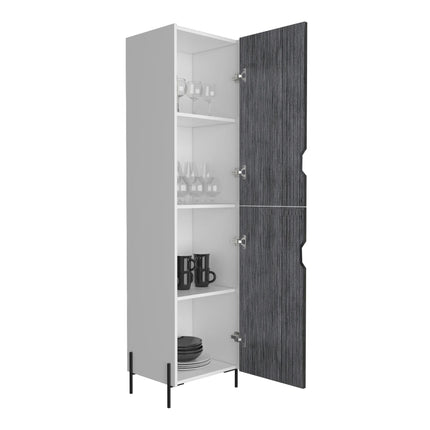 Dallas - Bookcase - 2 Door with Square Metal Legs