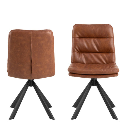 Dean - Brandy PU Swivel Dining Chair Set of 2