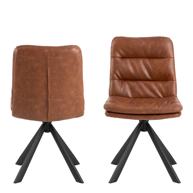 Dean - Brandy PU Swivel Dining Chair Set of 2