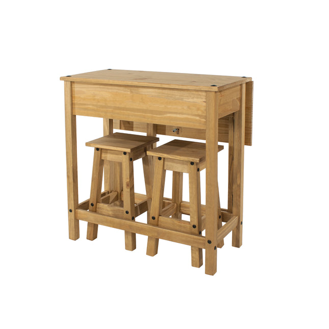 Corona - Drop Leaf Dining Set - With 2 Stools