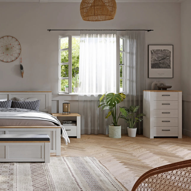 Bohol 5 Drawer Narrow Chest – Compact Vertical Storage, Provensal Style
