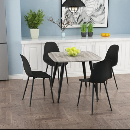 Aspen - Dining Chair Pair - Curved Plastic Seats & Metal Legs