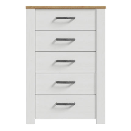 Bohol 5 Drawer Narrow Chest – Compact Vertical Storage, Provensal Style