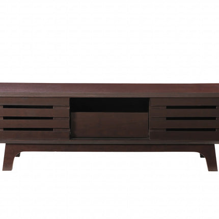 Essentials - TV Unit - Sliding Doors - Dark Oak