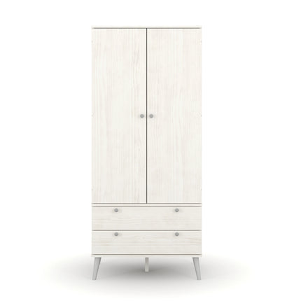 Augusta Curve - Wardrobe - 2 Door 2 Drawer White