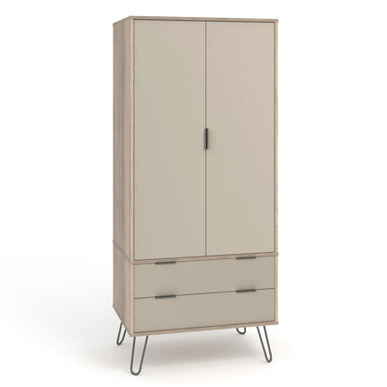 Augusta - Wardrobe - 2 Door 2 Drawer & Hairpin Legs