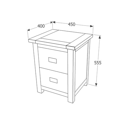 Boston - Bedside Table - 2 Drawer