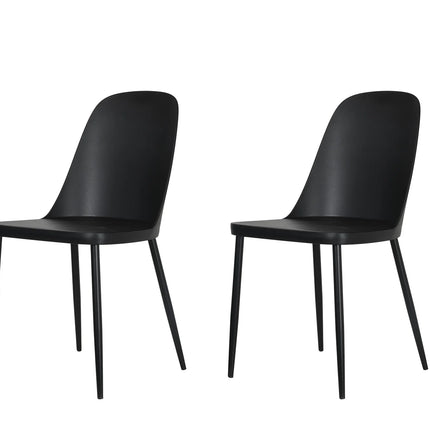 Aspen - Dining Chair Pair - Modern Plastic with Round Metal Legs
