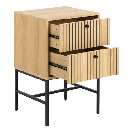 Albany Bedside Table 2 Drawers Lamella Front 70cm
