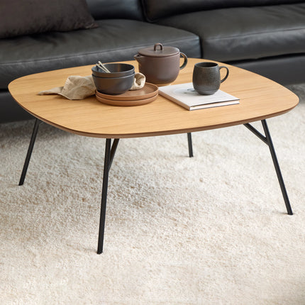 Caracas Square Coffee Table in Oak and Matt Black – Scandinavian Style