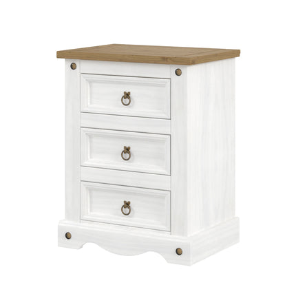 Corona - Bedside Cabinet - 3 Drawer Solid Pine Traditional