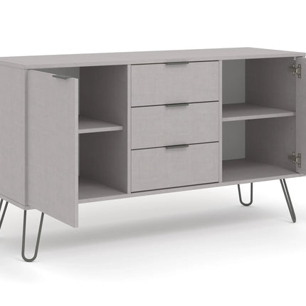 Augusta - Sideboard - 2 Door 3 Drawer Grey & Hairpin Legs