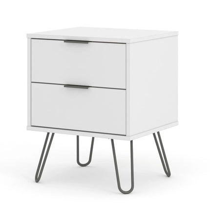Augusta - Bedside Table - 2 Drawer & Hairpin Legs