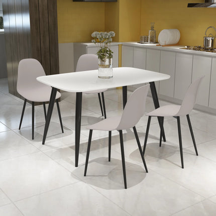 Aspen - Dining Chair Pair - Curved Plastic Seats & Metal Legs