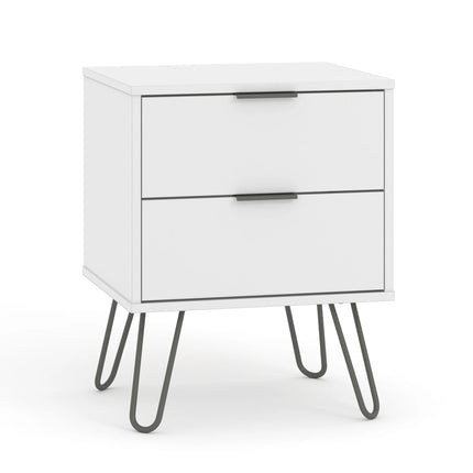 Augusta - Bedside Table - 2 Drawer & Hairpin Legs