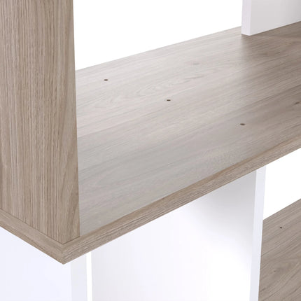Maze Tall Bookcase 4 Shelves Oak White 173cm Midcentury