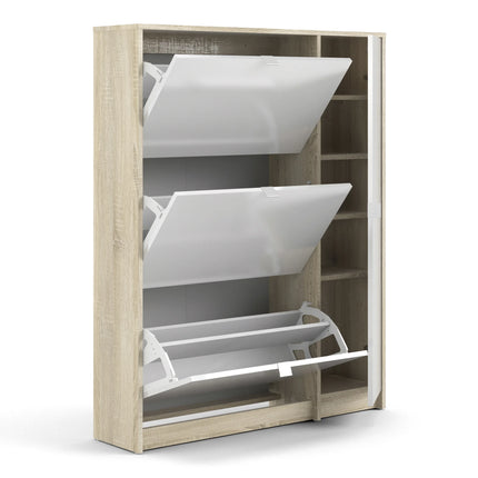 Shoes - Shoe Cabinet 3 Tilting Doors +2 Layers +1 Door