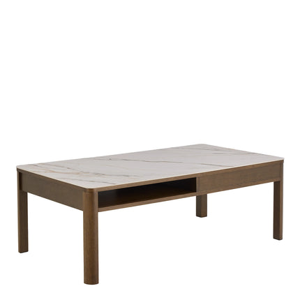 Southampton Rectangular Coffee Table with Drawer and Shelf in Cream Ceramic