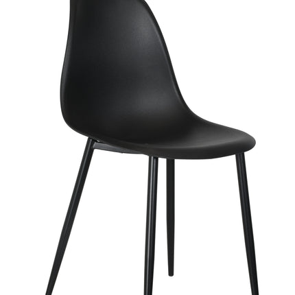 Aspen - Dining Chair Pair - Curved Plastic Seats & Metal Legs