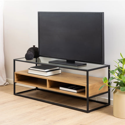 Randolf - TV Unit in Black and Oak