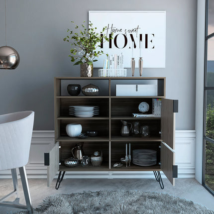 Nevada - Sideboard - 3 Door Industrial & Hairpin Legs