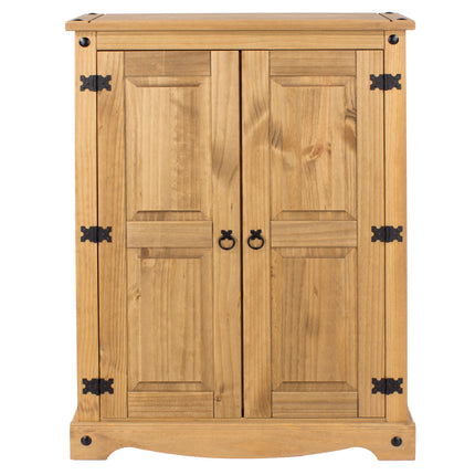 Corona White - Bookcase - 2 Door & Antique Waxed Pine Top