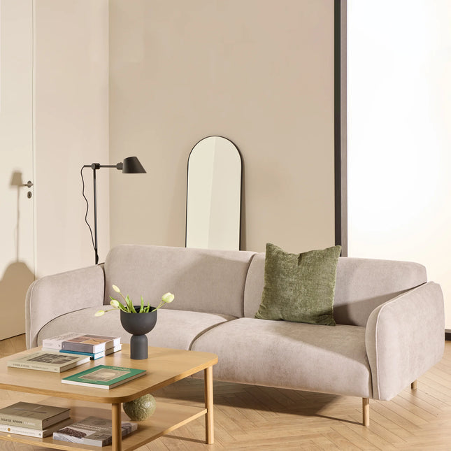 Westham 3 Seater Sofa in Fay Beige & Dusty Brown Fabric – Stylish Comfort