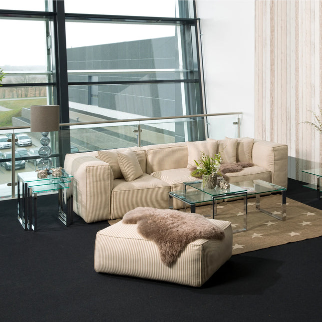 Katrine Nest of Tables Set of 3 with Clear or Smoked Glass Top