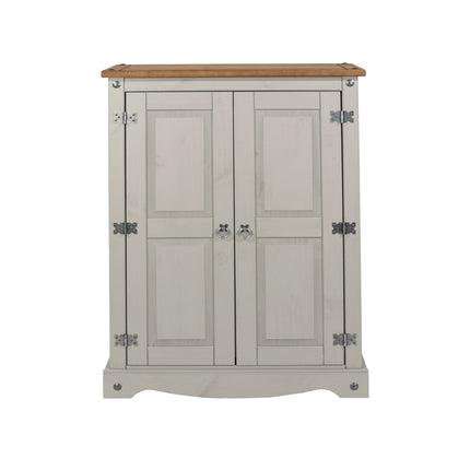 Corona White - Bookcase - 2 Door & Antique Waxed Pine Top