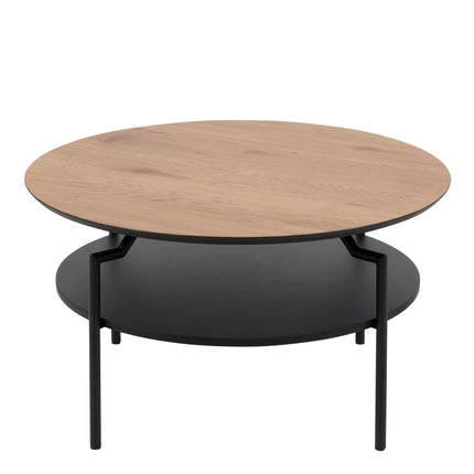 Goldington Round Coffee Table With Oak Or Marble Effect Top