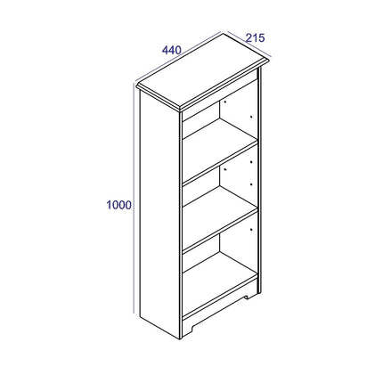 Colorado - Bookcase - 3 Shelf Soft White & Oak Effect Top