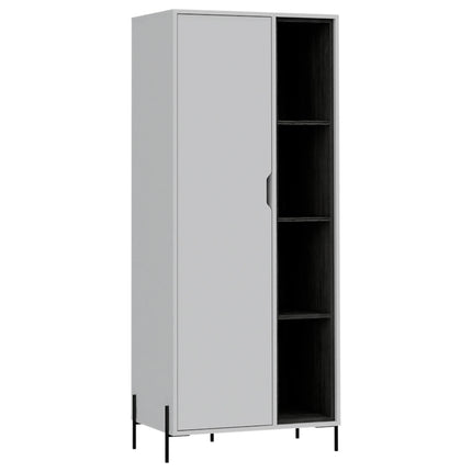 Dallas - Bookcase - 1 Door & 7 Shelves with Metal Legs