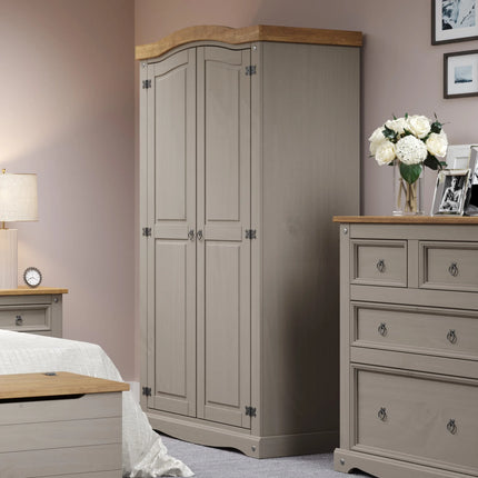 Corona - Wardrobe - 2 Door Traditional with Exposed Hinges