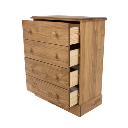 Cotswold - Chest of Drawers - 4 Drawer Antique Waxed Pine
