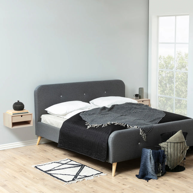 Century 1 Drawer Wall Mounted Bedside with Small Shelf