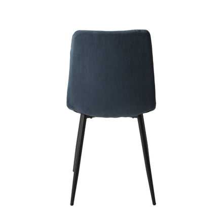 Aspen - Dining Chair Pair - Textured Fabric & Black Metal Legs