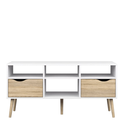 Oslo Wide TV Unit 2 Drawers 4 Shelves - Choice Of Finishes