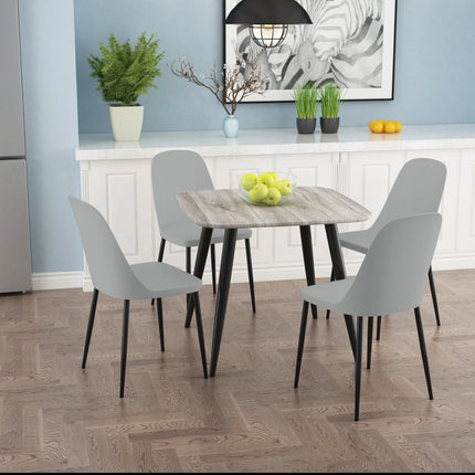 Aspen - Dining Chair Pair - Modern Plastic with Round Metal Legs