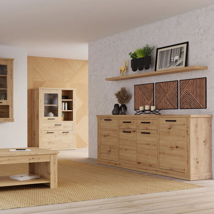 Corona Wall Shelf 1 Shelf Oak Effect Rustic 200cm
