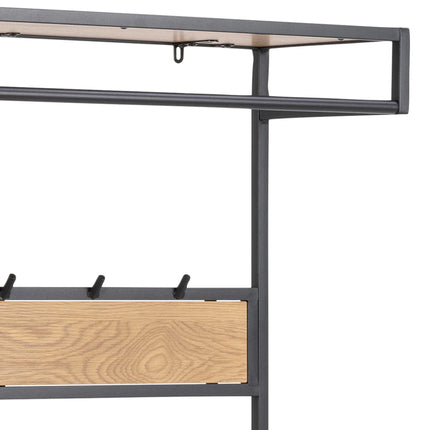 Seaford - Black Metal Clothes Rack with 3 Shelves