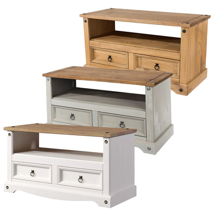 Corona - TV Unit - 2 Drawer Traditional Pine