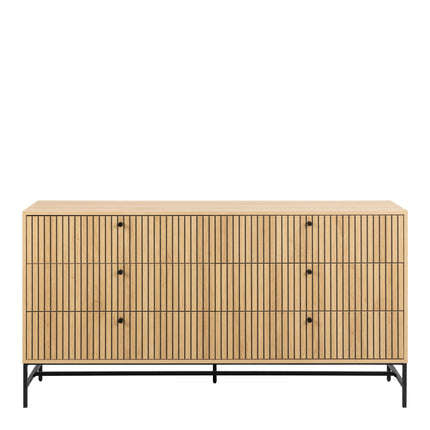 Albany Wide Chest of Drawers 6 Drawers Oak Effect 158cm