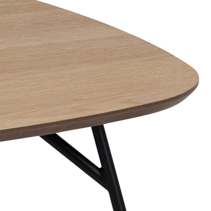 Caracas Square Coffee Table in Oak and Matt Black – Scandinavian Style