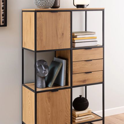 Swindon - Bookcase with 2 Doors, 3 Drawers and 1 Shelf