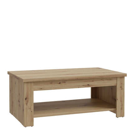 Corona Coffee Table with Shelf Oak Effect 110cm Rustic