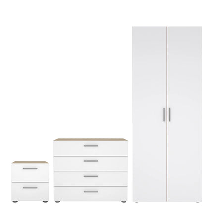 Pepe Bedroom Set 2 Door Wardrobe 6 Drawers High Gloss 201cm