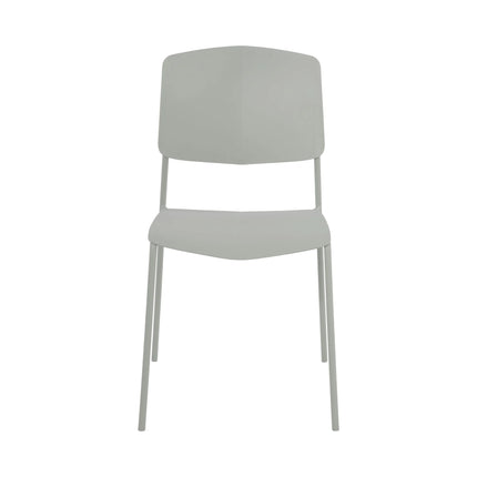 Aspen dining chair light grey plastic back and seat with slender metal legs